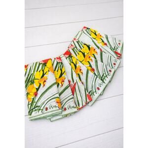 Vintage Vera Neuman Floral Napkins Set of 8 MCM Spring Floral Table Linens